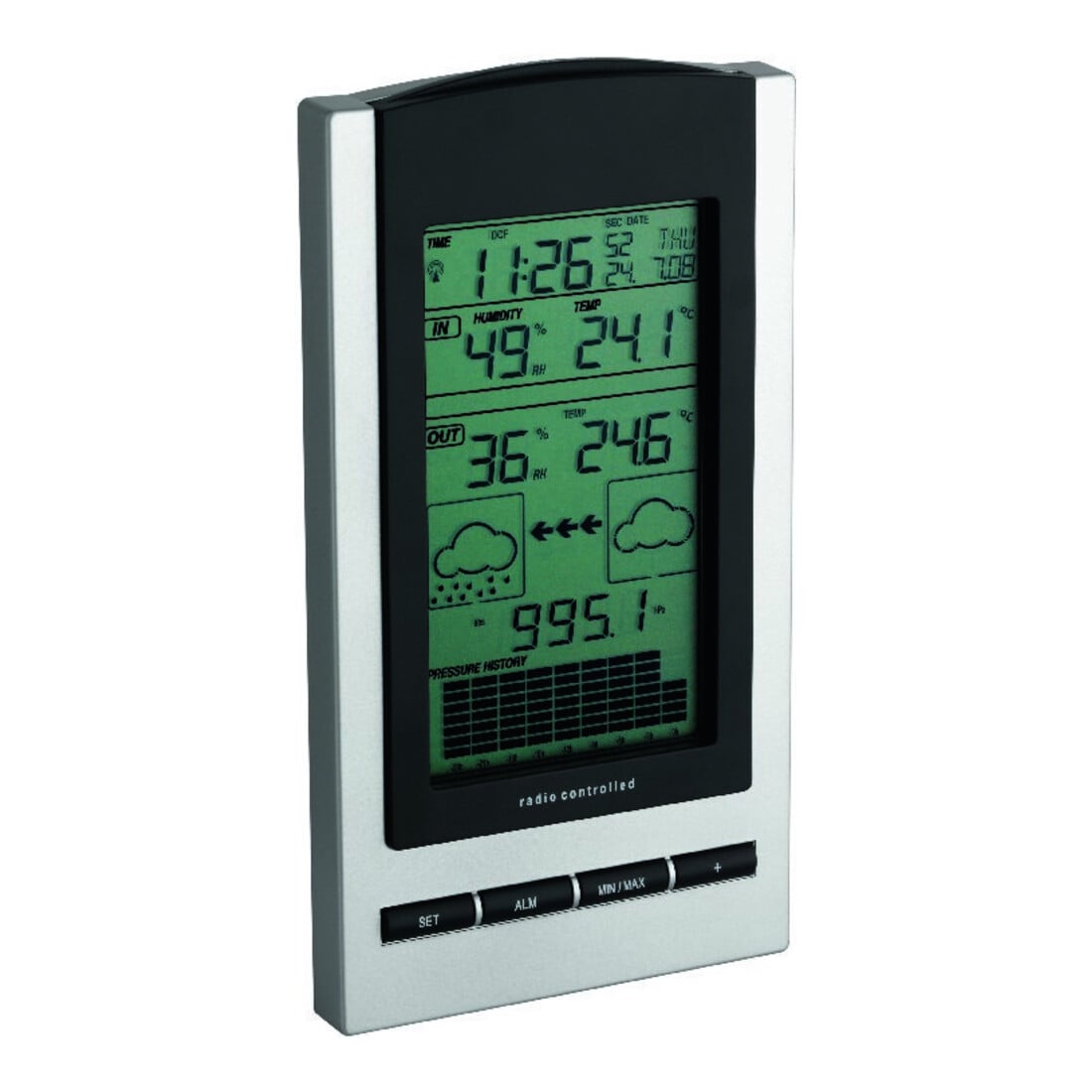 TFA Dostmann Funk-Wetterstation GAIA inkl. Sender, silb./schw.