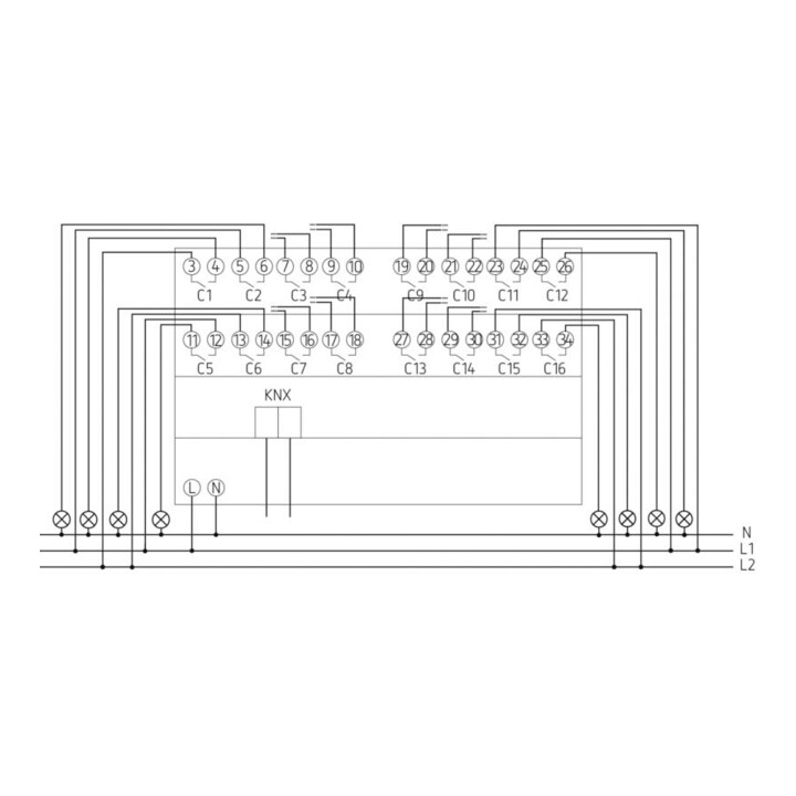 Theben Actionneur de commutation 16 canaux RM 16 S KNX