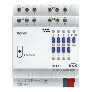 Theben Actionneur de gradation 4 voies DM 4-2 T KNX