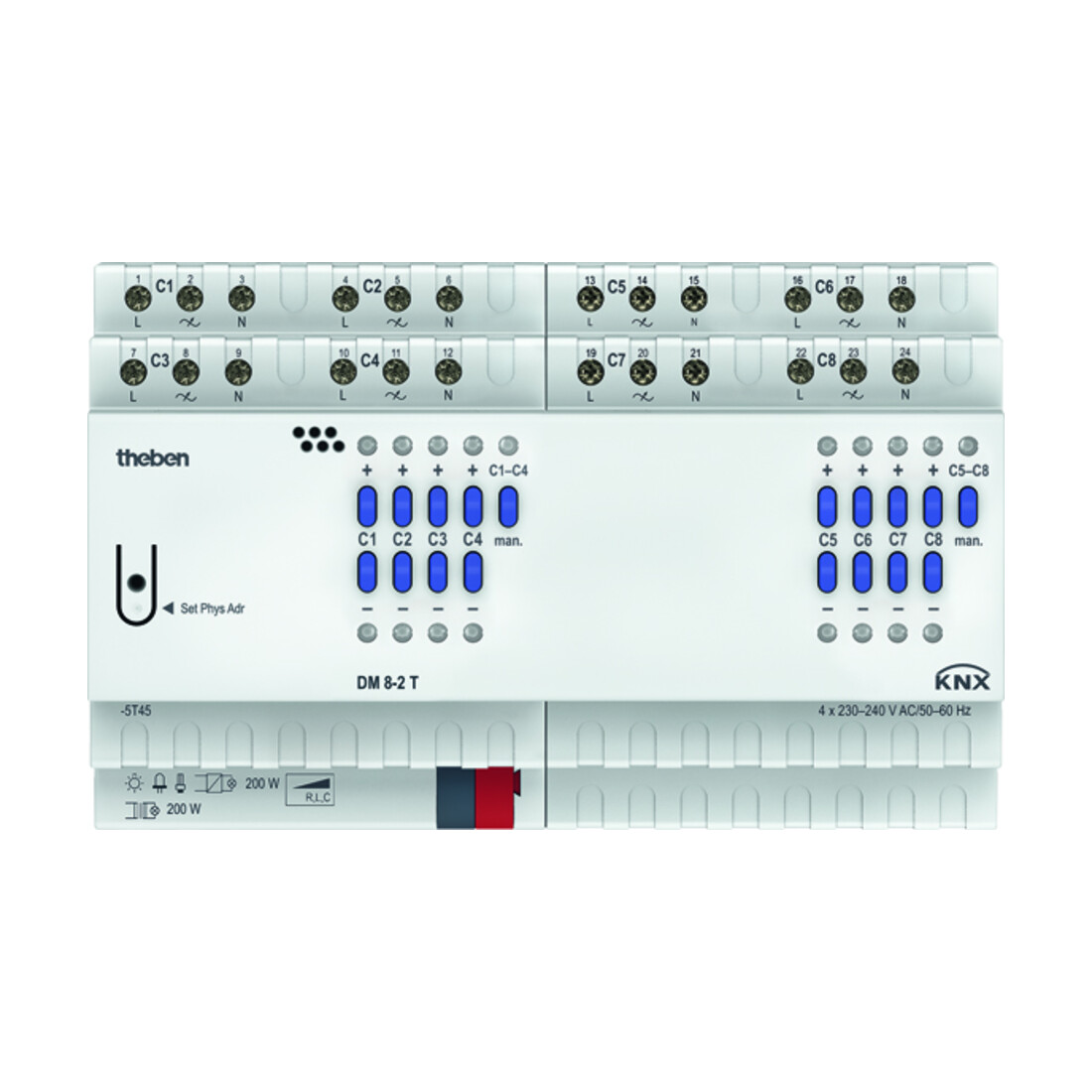 Theben Actionneur variateur 8 canaux DM 8-2 T KNX