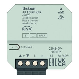 Theben Funk-Jalousiesaktor JU 1 S RF KNX 1-fach