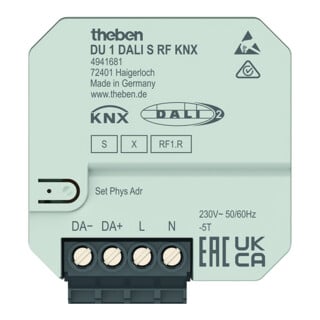 Theben UP 1-fach Funk-DALI-Aktor KNX RF Data Secure DU 1 DALI S RF