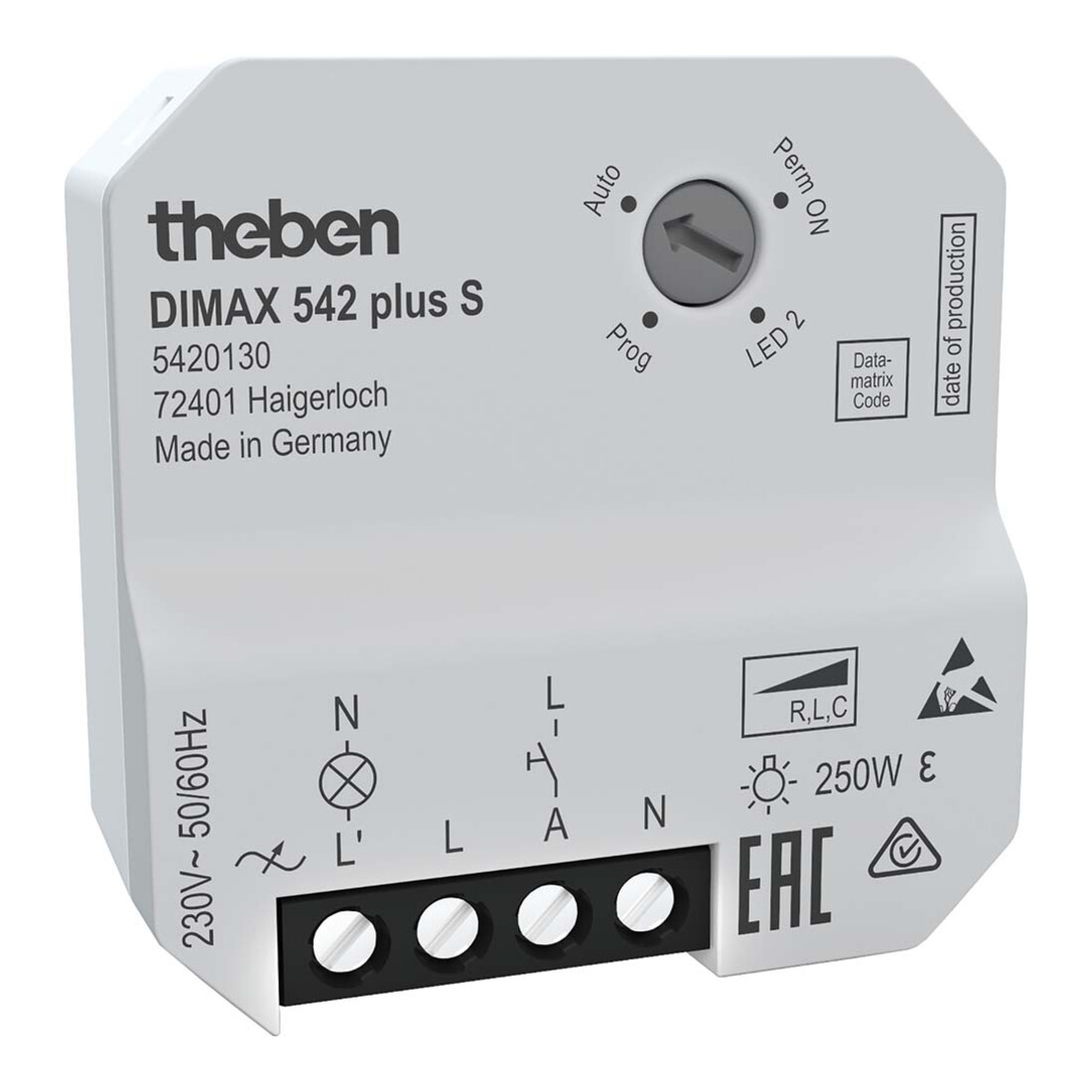 Theben Variateur universel encastrable pour ESL/230V LED DIMAX 542 plus S