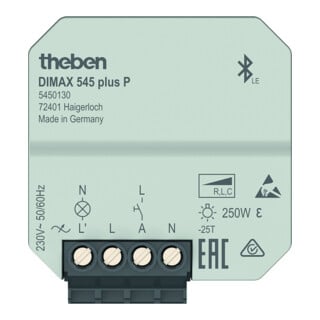 Theben Variateur universel encastrable UP avec commande APP, minuterie DIMAX 545 plus P