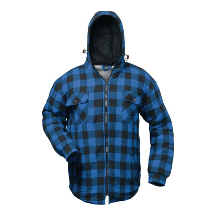Thermohemd Alberta Gr. XXL blau/schwarz kariert 100% CO/Webfell: 100%PC
