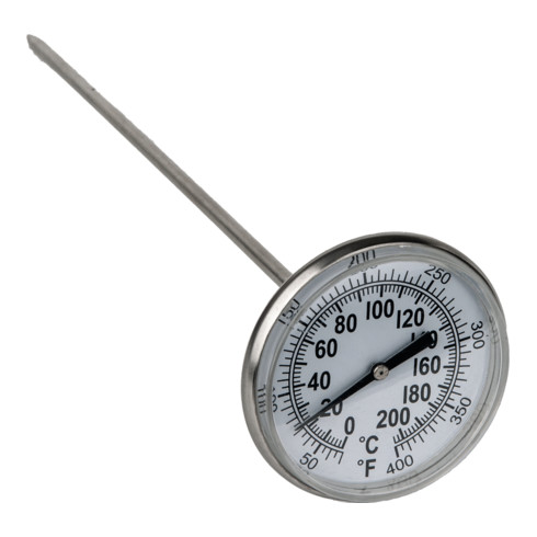Thermomètre, 0-200°C/0-400°F, 210 mm