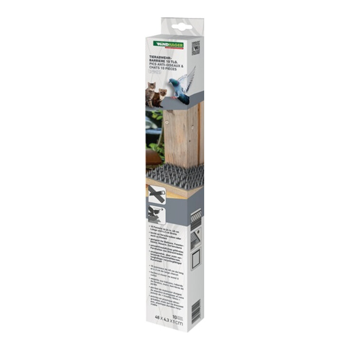 Tierabwehr-Barriere 10 Paneele 49cm lang,4,5cm breit Ku.WINDHAGER