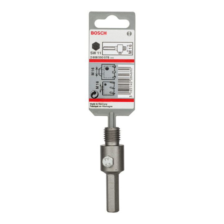 Tige hexagonale Bosch pour forets creux avec M 16 11 mm 80 mm