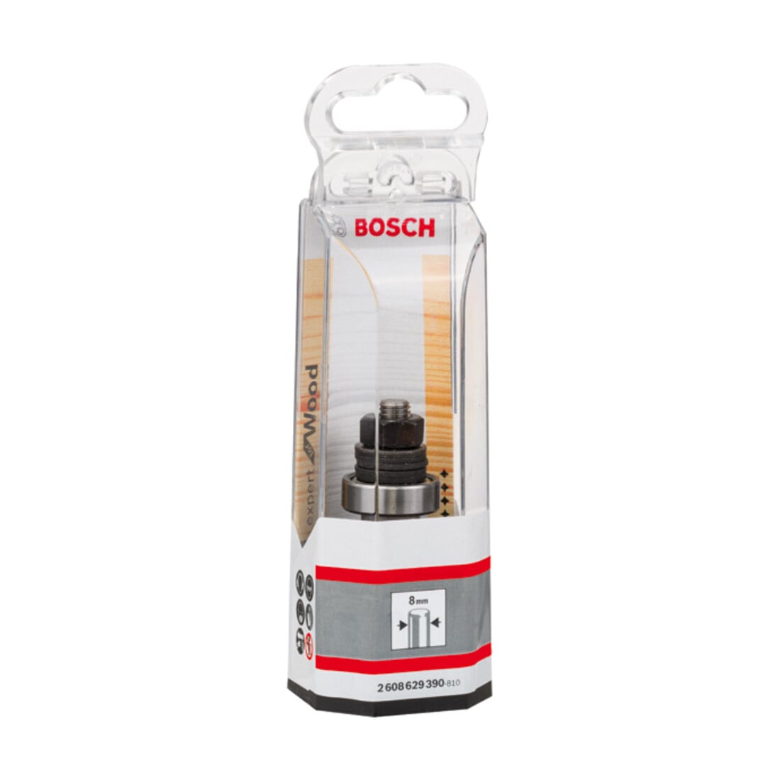 Tige pour fraises à canneler avec roulement à billes de démarrage Bosch 8 mm D 22 mm L 60,3 mm