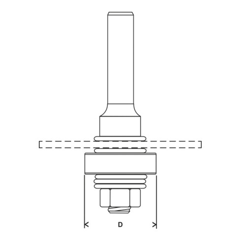 Tige pour fraises à canneler avec roulement à billes de démarrage Bosch 8 mm D 22 mm L 60,3 mm