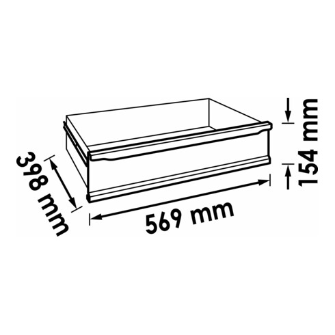 Tiroir haut 569 x 398 x 154 mm pour séries L V1901 établi V4813 V1906 VIGOR