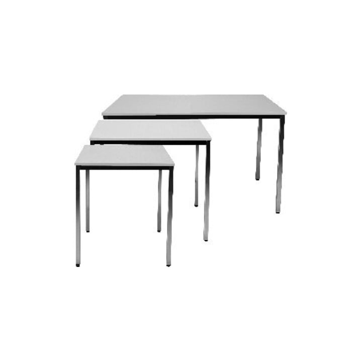 Tisch 1400x800 mm chrom/lichtgrau