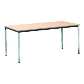 Tisch 800 x 800 mm chrom / Buche