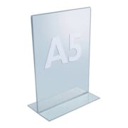 Tischaufsteller f.Format DIN A5 Acryl transparent mit T-Ständer