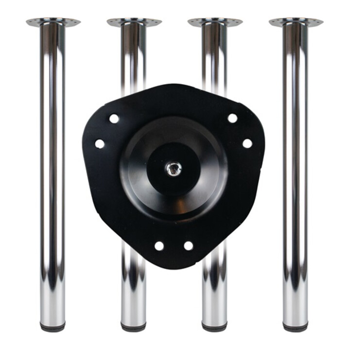 Tischbein-Set CR pol.80mm H.870mm Platten-Befestigung BMB