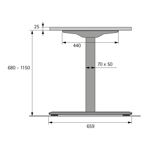 Tischgestell silber HETTICH