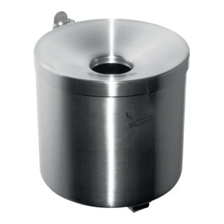 TKG Cendrier mural de sécurité Ø150xH145mm argenté avec dispositif d’inclinaison