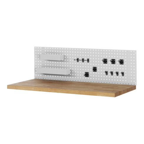 Tôle perforée Rau pour montage sur établi avec équerres de fixation hauteur 450 mm