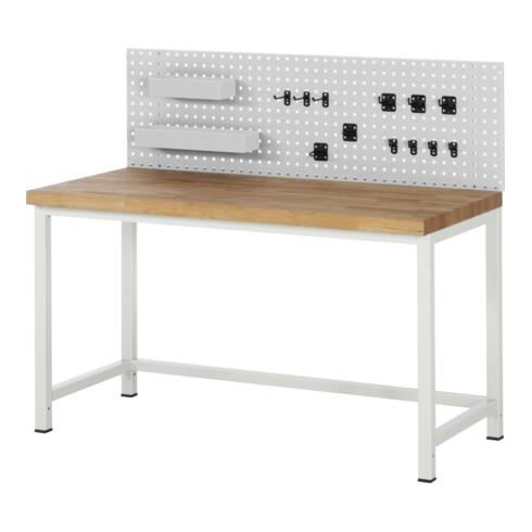 Tôle perforée Rau pour montage sur établi avec équerres de fixation hauteur 450 mm