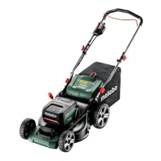 Tondeuse à gazon sans fil Metabo RM 36-18 LTX BL 46 carton ; 18V 2x5.2Ah Li-Ion + ASC 145 Duo