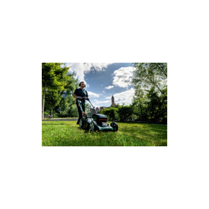 Tondeuse à gazon sans fil Metabo RM 36-18 LTX BL 46 carton ; 18V 2x5.2Ah Li-Ion + ASC 145 Duo