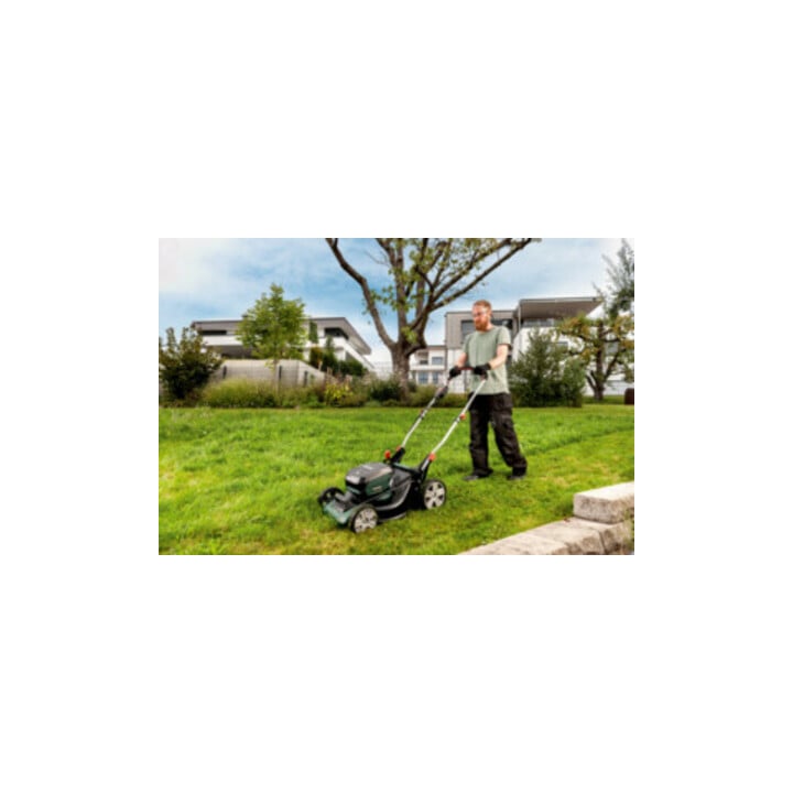 Tondeuse à gazon sans fil Metabo RM 36-18 LTX BL 46 carton ; 18V 2x5.2Ah Li-Ion + ASC 145 Duo
