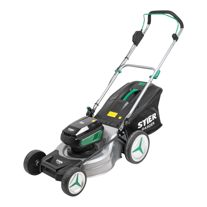 Tondeuse à gazon sans fil STIER SRM-430 + 2 x batteries 36 V 2,5 Ah + chargeur rapide 36 V 3 A