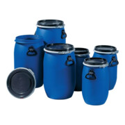Tonnelet cylindrique 120 l polyéthylène bleu D. ouv. de remplissage 400 mm GRAF