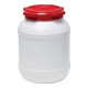 Tonnelet cylindrique 26,0 l blanc avec couvercle rouge sans poignées de transpor-3
