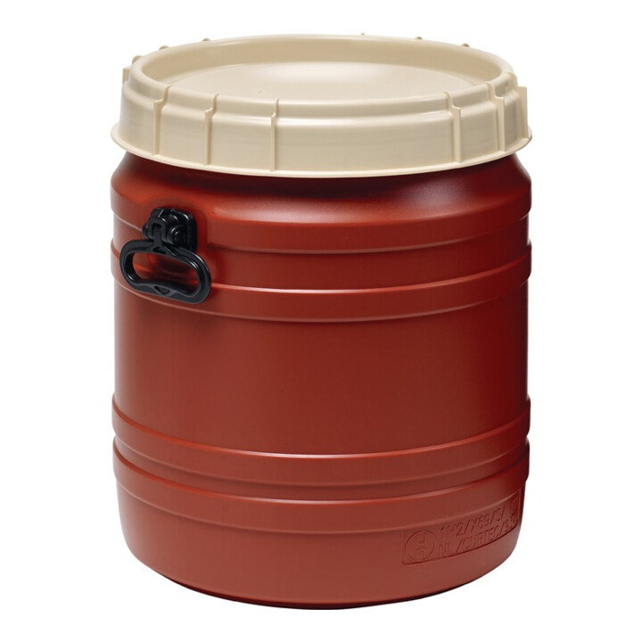 Weithalsfass brun couvercle beige 55 l Ø 410 × H 495 mm ouverture Ø 354 mm