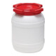 Tonnelet cylindrique 6 l blanc avec couvercle rouge sans poignées de transport-3