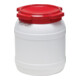Tonnelet cylindrique iqs 15,4 l blanc avec couvercle rouge sans poignées de transport-3