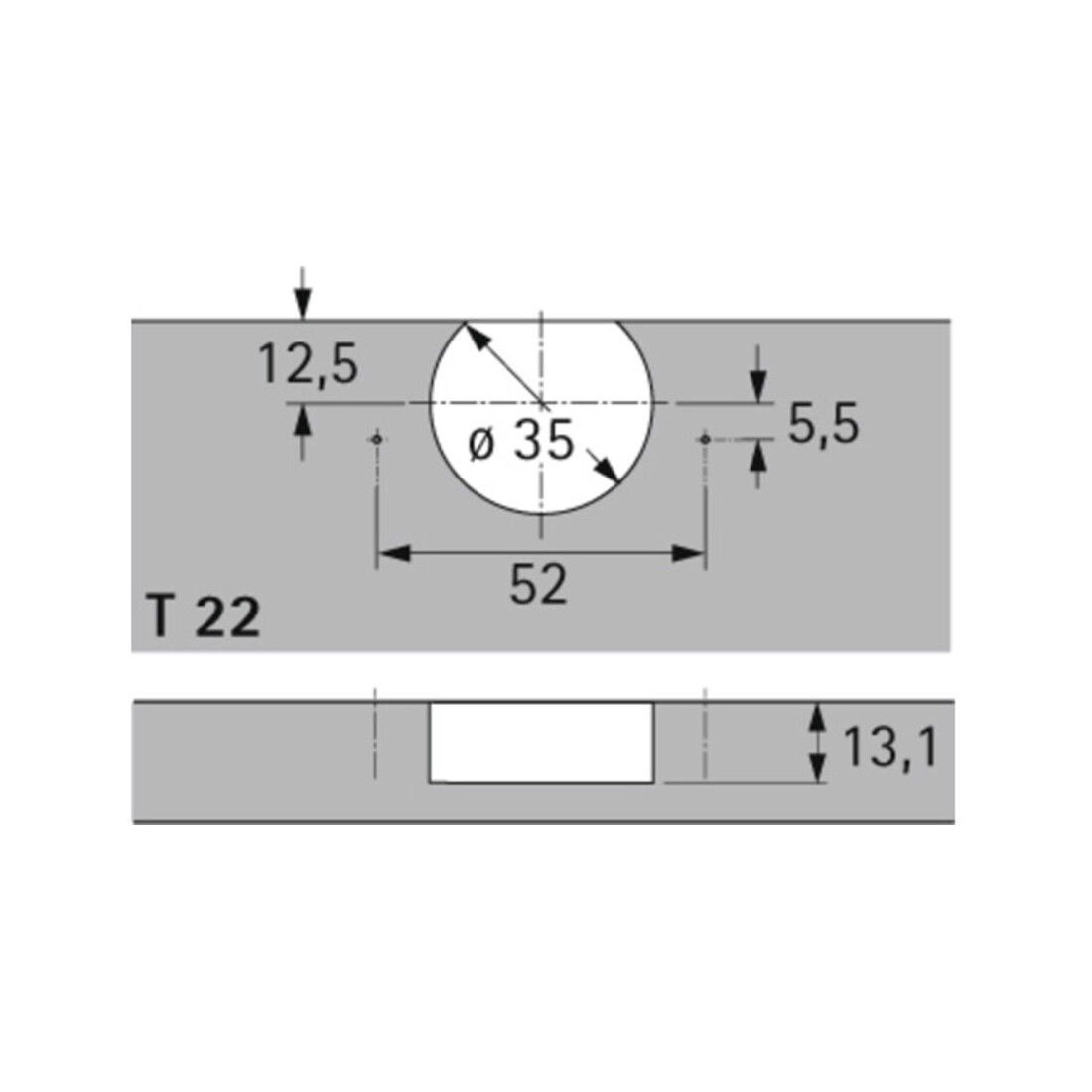 Topfscharnier Selekta TH 32 z.Anschr.HETTICH