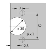 Topfscharnier Selekta Topf TX 32/52x9 z.Anschr.HETTICH-3