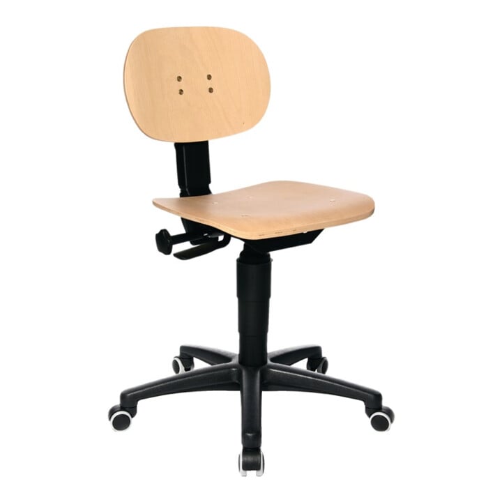 Topstar Arbeitsdrehstuhl mit Rollen Buche Sitz-H. 420-550 mm mit Kontaktrückenlehne