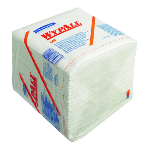 Torchon WYPALL L 40 7471 L305xl318env. mm 1 couche, plié en quarts blanc Kimberl