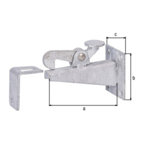 Torfeststeller 100x65x50mm Stahl roh feuerZN z. Anschrauben GAH