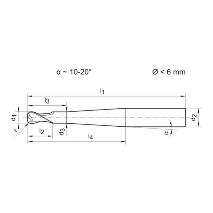 Torusfr. WN VHM Signum 4,0/1,0mm Z 2 E.L Gühring