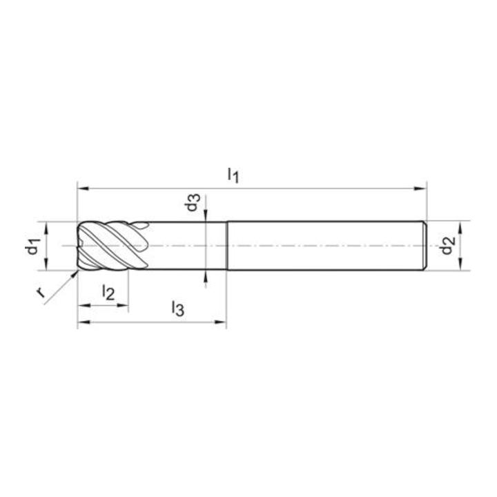 Torusfräser WN VHM TiALN 12,0/1,0mm Z6 E.K FORMAT
