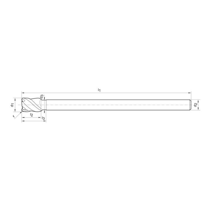 Torusfräser WN VHM TiALN 14,0/1,0mm 45G Z4K FORMAT