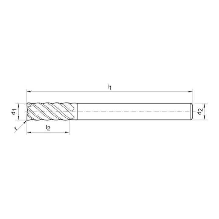 Torusfräser WN VHM TiALN 6,0/0,5mm 45G Z6L FORMAT