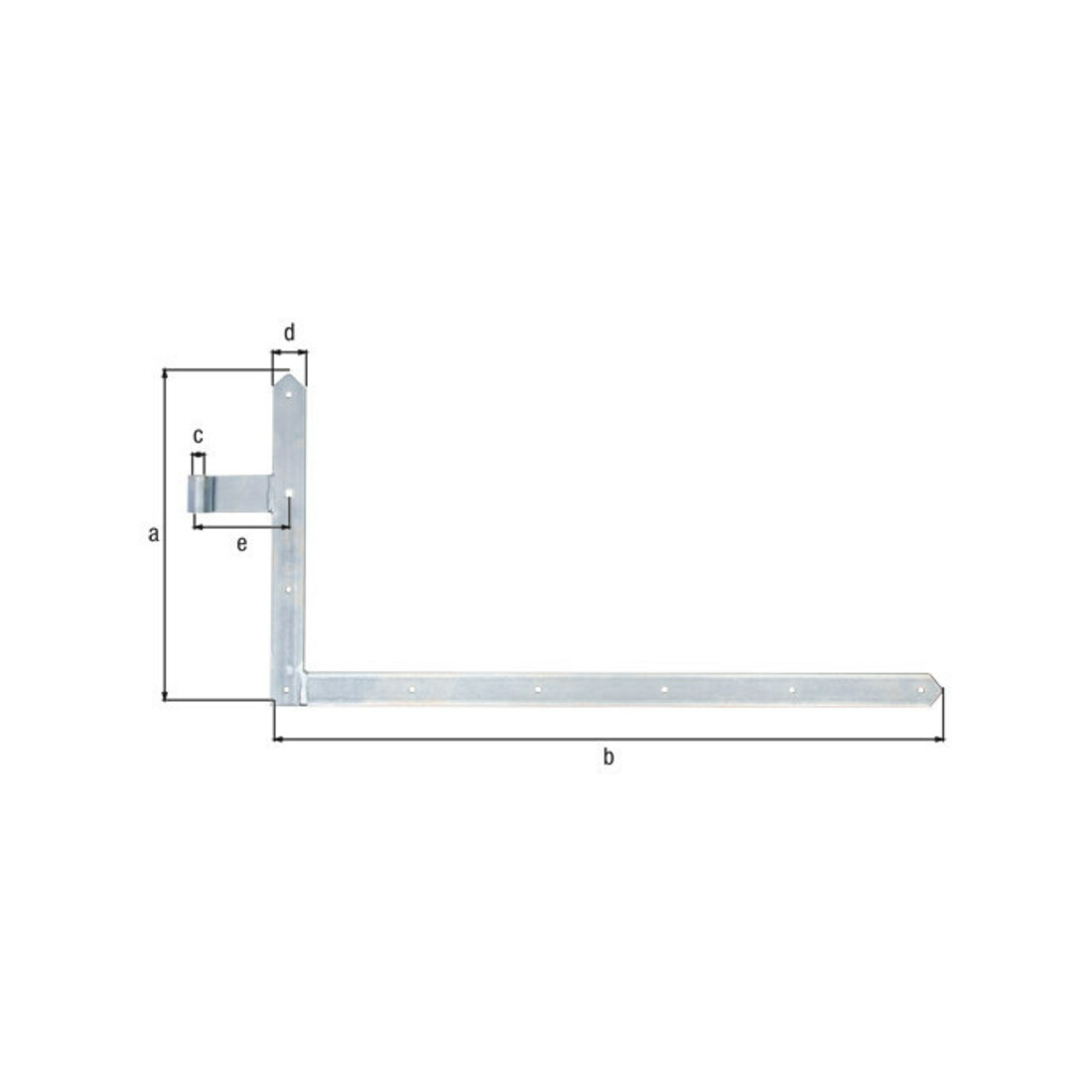 Torwinkelband 400x800x40x105mm STA galv.verz.d.pass.li.unten 5mm GAH