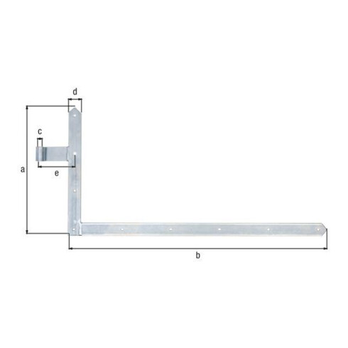 Torwinkelband 400x800x40x105mm STA galv.verz.d.pass.li.unten 5mm GAH