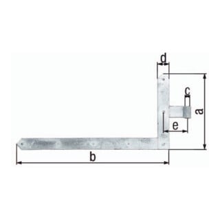 Torwinkelband 600x1000x60x120mm STA TZN li.unten 8mm GAH