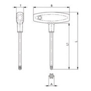 TORX-Schraubendreher T20 m.Quergriff gehärtet verchromt CV.-3