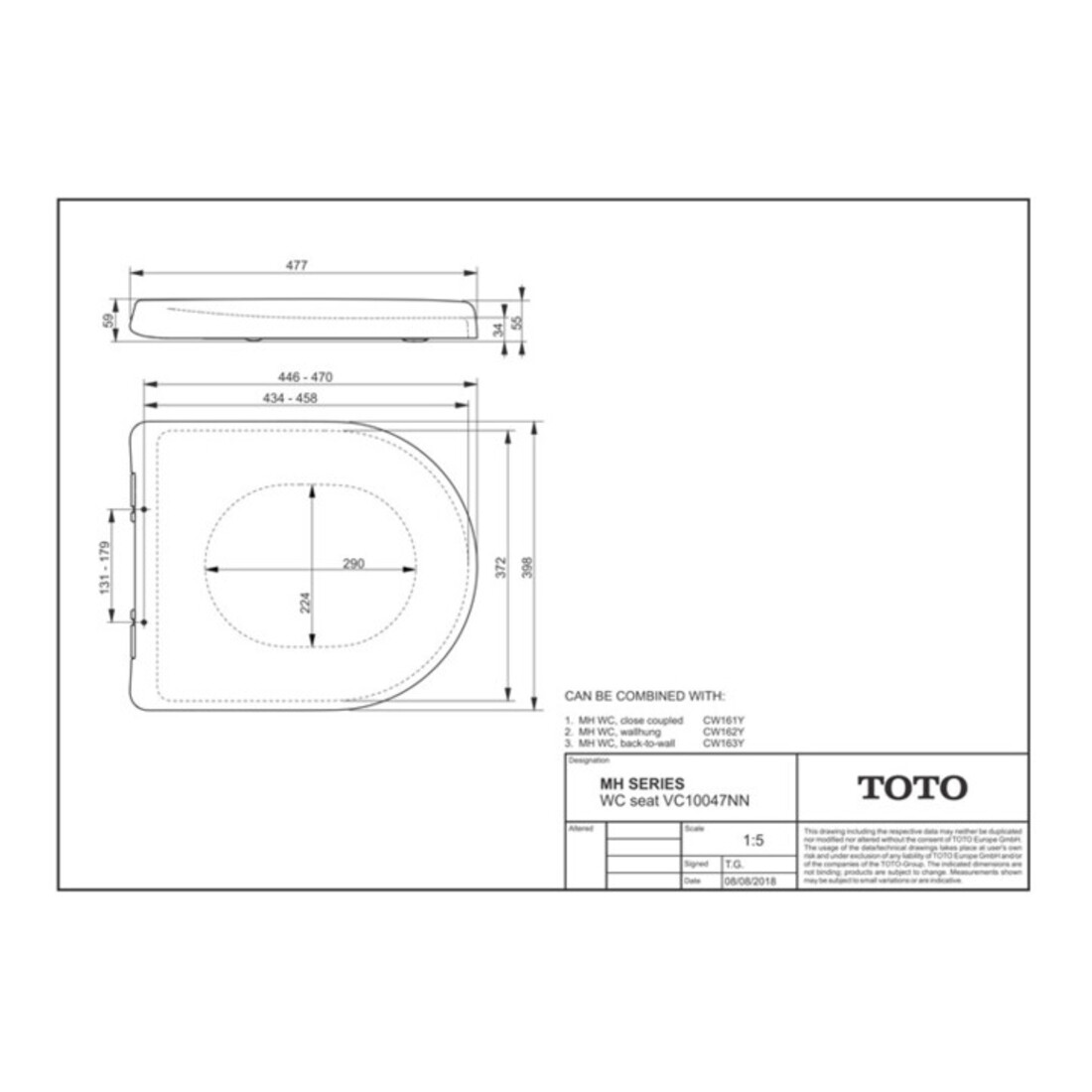 TOTO WC-Sitz MH abnehmbar weiß