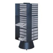 Tour pivotante l.880xP880xH1600mm p. 12 tiroirs tôle en acier bleu foncé RAACO