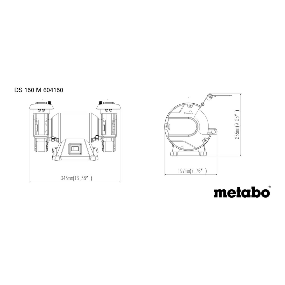 Touret à meuler double Metabo DS 150 M, carton