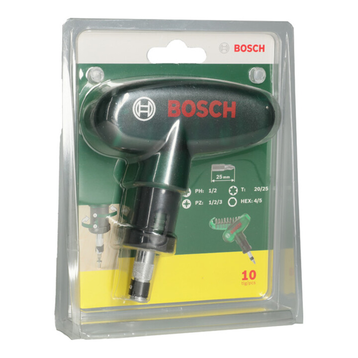 Tournevis à cliquet compact avec 9 embouts de vissage
