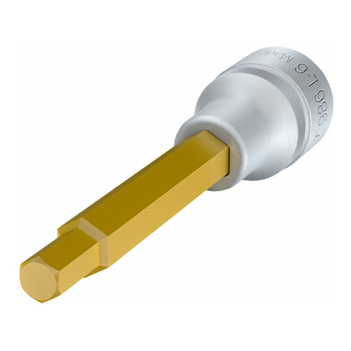 Tournevis à douille HAZET 986L-6, carré creux 12,5 mm (1/2 pouce), profil de douille hexagonale, 6 mm